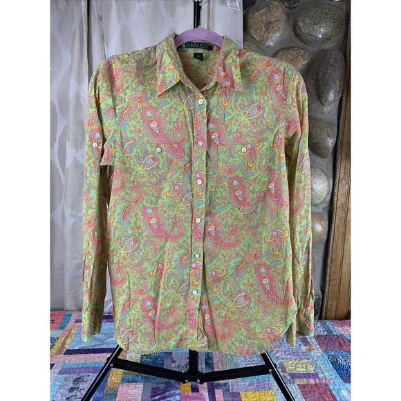 Lauren Ralph Lauren Tops - Ralph Lauren Womens Paisley Button Up Blouse Lightweight Multicolor Size Medium